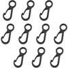 10pcs Black Plastic Snap Clip Carabiner Buckles, Multifunction Outdoor Tent