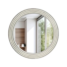 HCODCIBA Wall Mirrors White and Stylish Suitable for Office Living Room Aisles (Round 24in)