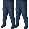 Playshoes Unisex Children's Thermal Warm Tights, navy double pack