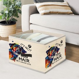 Mancheng-zi Funny Labrador Retriever Dog Collapsible Storage Bins, Labrador Retriever Gifts for Women, Funny Dog Toys Books Clothes Storage Organizer Baskets for Living Room Bedroom