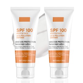 2pcs Sunscreen Spf 100 - Face Sunscreen - Waterproof Spf 100 Moisturiser for Body Care - UVB/UVA Protection Sun Cream Spf 100- Factor 50 Face Cream anti Wrinkle Prevent Sunburn&Tanin