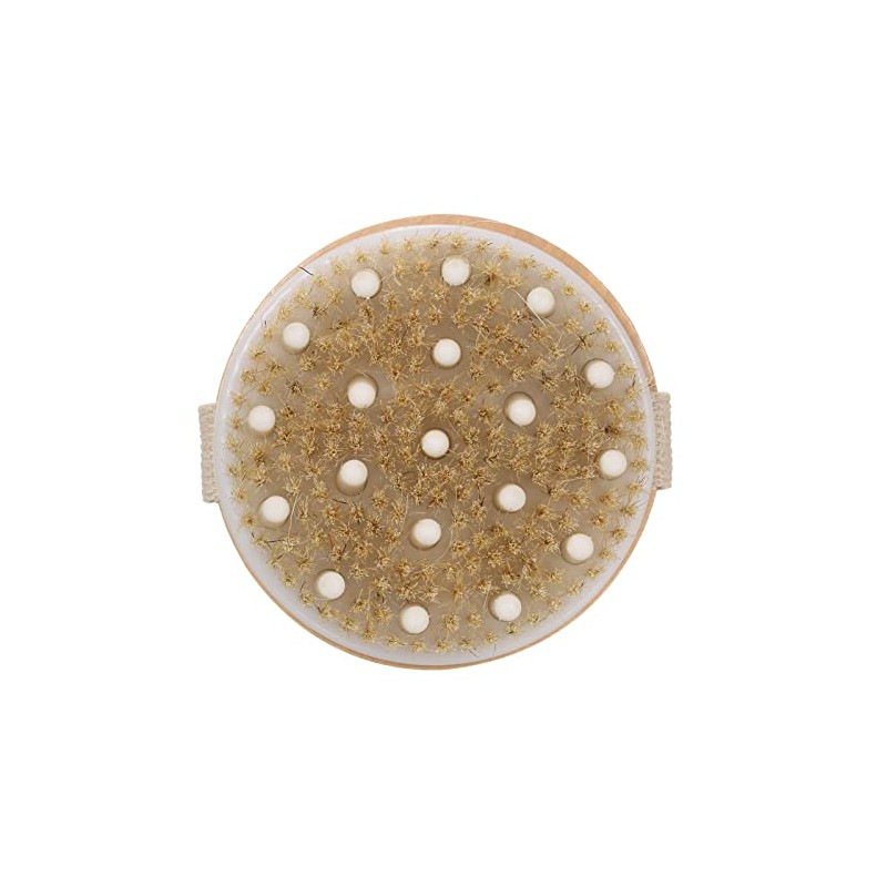 Cepillo Corporal Cerdas Naturales Cepillado Seco Exfoliación Profunda Drenaje Linfático