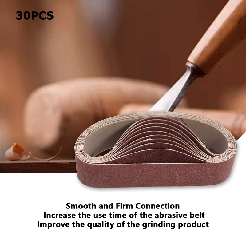 VOBOR Sanding Belts 30 x 330 mm, Pack of 30