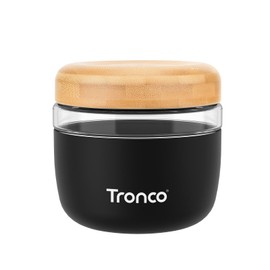 Tronco 24 oz Glass Container with Bamboo Lids, Food Storage Bowls for Soup, Stew & Overnight Oats, Meal Prep, Glass Lunch Bowl Container 100% Leak & Spill Proof, Airtight, BPA-Free- Ideal Gifts