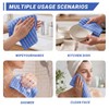 Blue White Stripe Hand Towels 4 Pack, 14.6x14.6 Inch Cotton