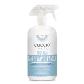 cuccio SOMATOLOGY Yoga Mat Sani Spray Cleaner - Essential Liquid Mat Cleanser Mist - Non Sticky, Quick Drying, Odor, Dirt And Sweat Control - Natural, Chemical Free Equipment Freshener - 32 Fl Oz