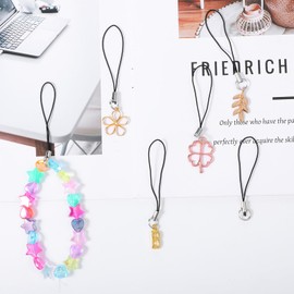 Lusofie 200PCS Phone Charm String Phone Keychain Charm Strong Split Ring Strap Polyester Lanyard Charms for Cellphone USB Keychain DIY for Men and Women(Black)