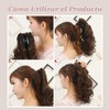 2 Pzs Extensiones de Cabello,40CM coleta postiza cabello natural(Castaño chocolate)