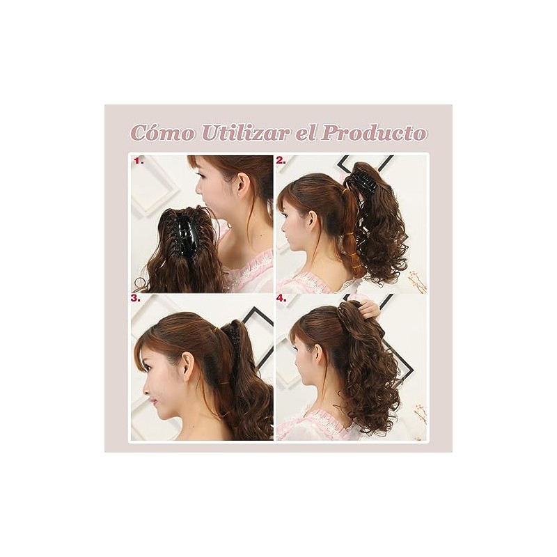 2 Pzs Extensiones de Cabello,40CM coleta postiza cabello natural(Castaño chocolate)