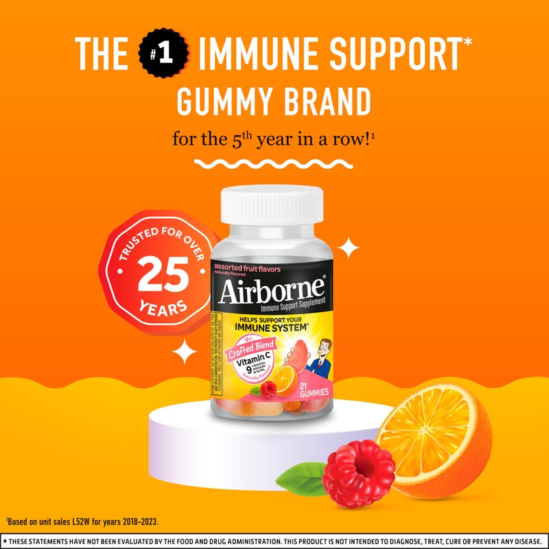 Airborne Vitamin C 750mg (per Serving) Assorted Fruit Flavored Gummies