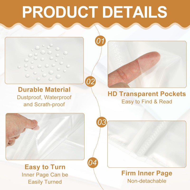 uxcell 3 Pocket Clear Photo Album, 240 Slots 3 Inch