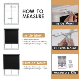 SMONTER Cordless Blackout Roller Shades for Windows- Room Darkening Roller Blinds with Valance, High Shading & UV Protection, 20" W x 72" H, Black