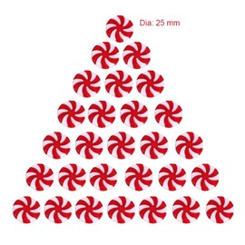 50pcs Peppermint Christmas Ornaments Christmas Candy Cane Fake Peppermints Plastic Peppermint Candy for Crafts Christmas Tree Peppermint Ornaments for Peppermint Decor Peppermint Candy Decorations