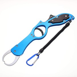 1091 (Iregui) Fish Grip Lightweight Aluminum Fish Gripper Long Reach Gang Grip (Blue (Resin Trigger))