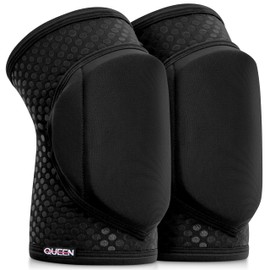 Queen Wear – Sleek Black Grip – Pole Dance Knee Pads – Perfect Woman Protection for Pylon Ballet Modern Dance (M)