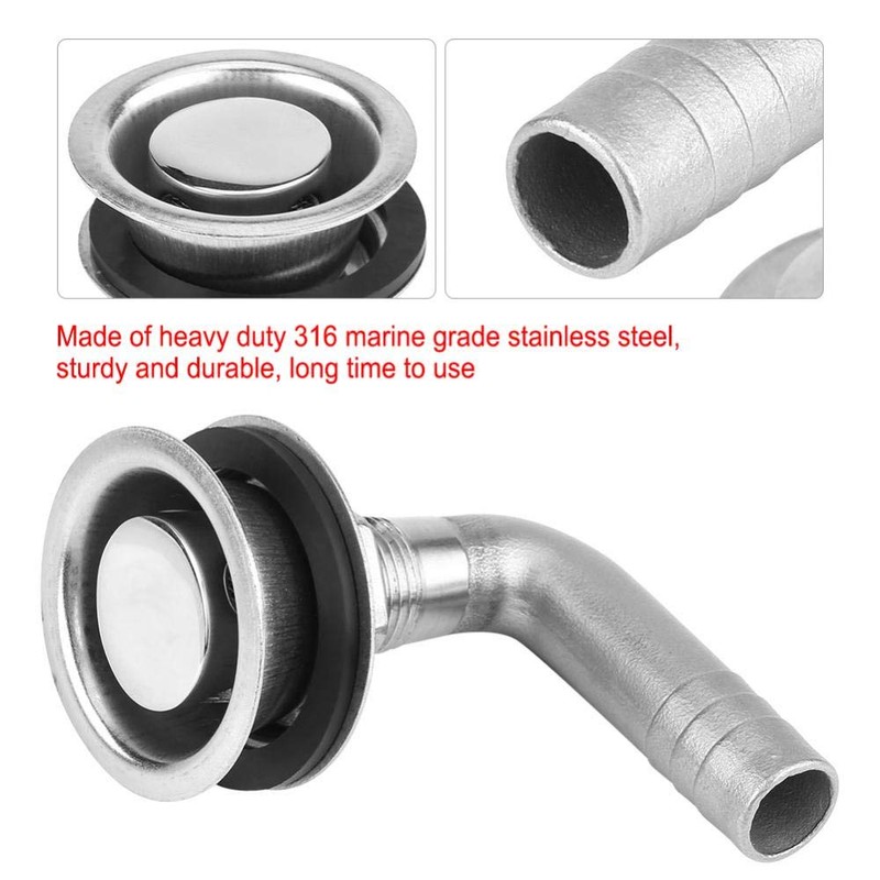 Suuonee Boat Fuel Tank Vent, Universal 5/8" Hose 90 Stainless
