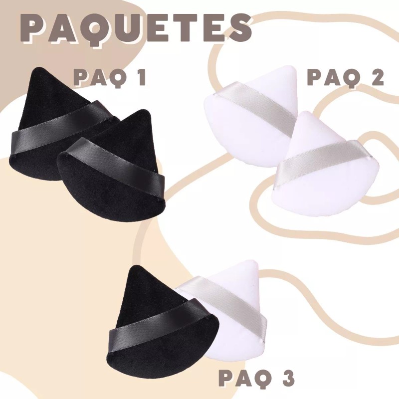 Veraly Set Esponjas Puffs Blender Polvo Triángulo Maquillaje
