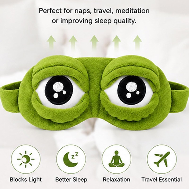 3D Frog Sleep Mask, Antifaz Para Dormir Gracioso for Adults,