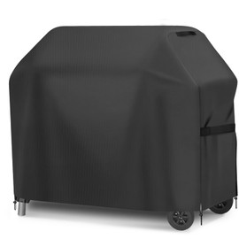 GARPROVM Barbecue Cover, Weatherproof, Gas Grill Cover, 147 x 61 x 122 cm, Waterproof 600D Oxford Fabric, Dustproof, Windproof, Grill Cover, Black