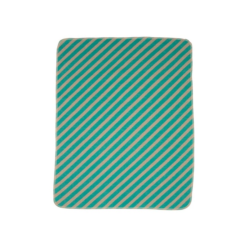 David Fussenegger Juwel Baby Blanket Diagonal Stripes Verde Mare 90