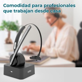 ADOC BT01 Bluetooth-Kopfhörer mit Mikrofon, um 270 Grad drehbar, Geräuschunterdrückung, verstellbares Kopfband, Multifunktionstaste, langlebiger Akku, Verwendung auf beiden Seiten (rechts/links)