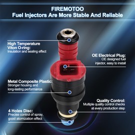 FIREMOTOO Fuel Injectors Pack of 6 4 Holes for Ford Explorer 1993-1996 Ranger 1993-1996 Aerostar 1996 for Mazda B4000 1997 Navajo 1993-1994 4.0L V6