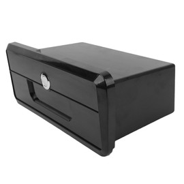 Mulcort Marine Boat Storage Box, Marine Storage Compartment, Lockable Boat Yacht Dock Plastic Glove Box, with 2 Non Slip Cup Holders ABS Lockable for Fishing Boats Sailboats RVs (Black)