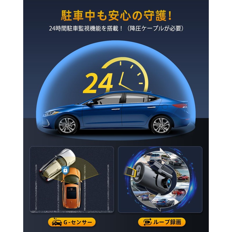 Dash Camera, 4K Car Camera, Front and Rear Camera, Small
