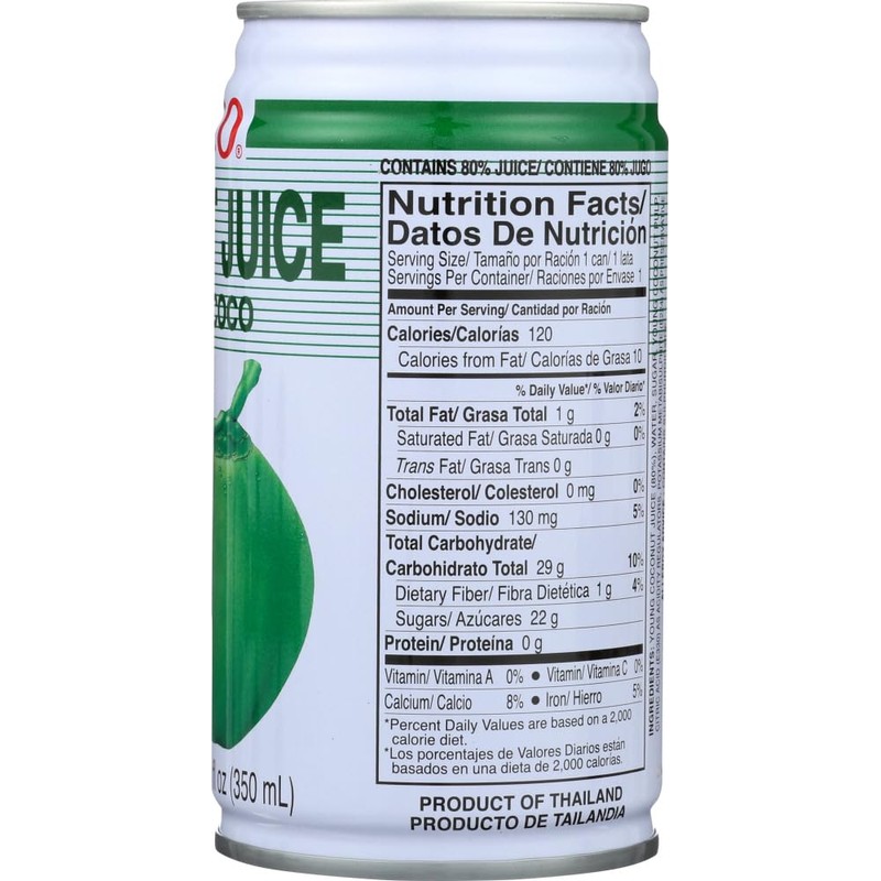 Six pack of Foco Coconut Juice Drink 11.8 Oz -