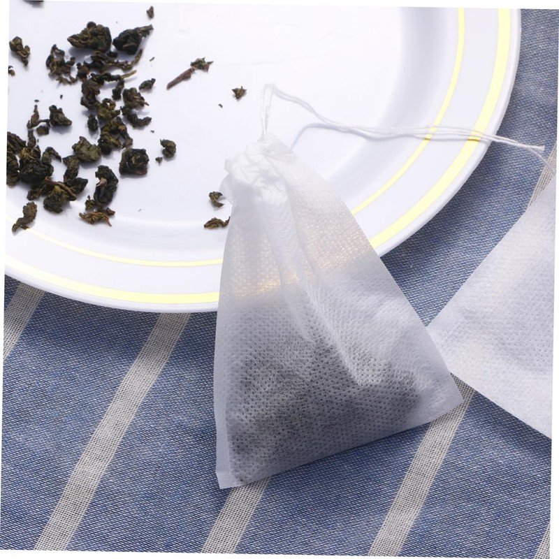 Ciieeo 100pcs Non-Woven Drawstring Tea Filter Bags for Loose Leaf