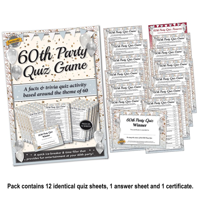 60th Party Quiz Game | A fun, entertaining party activity