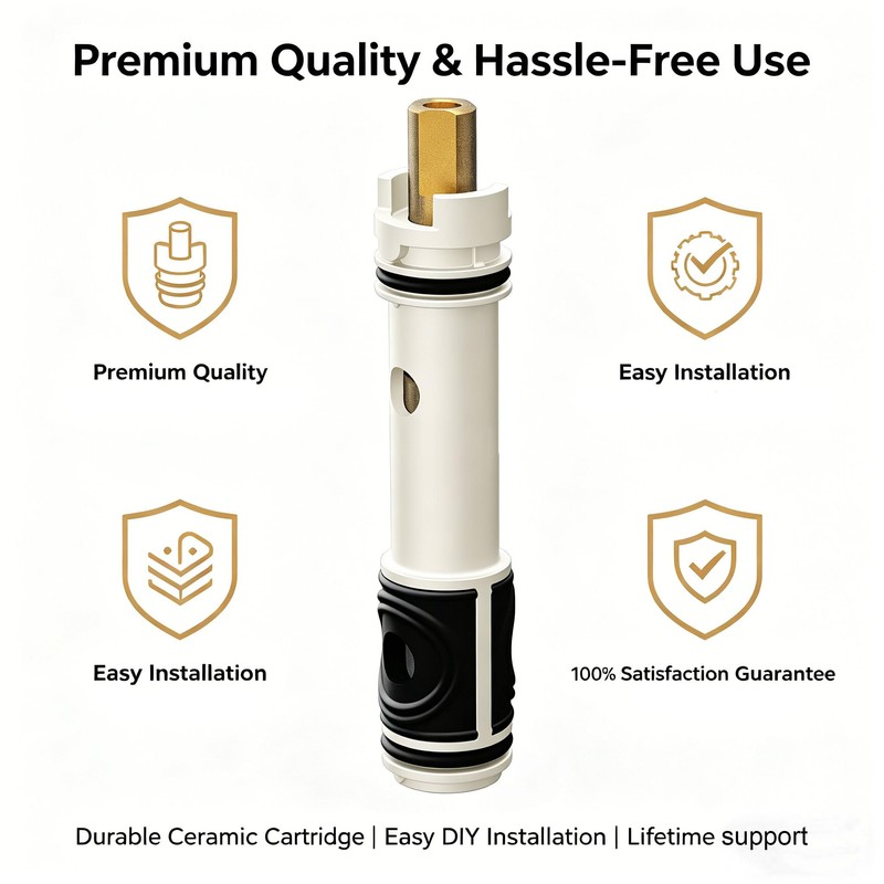1225 Single Shower Handle Faucet Replacement Cartridge, Brass Stem compatiple