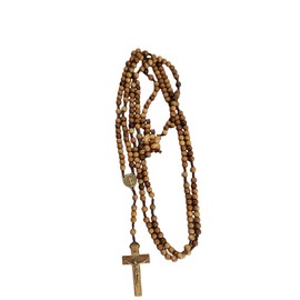 Intercession Novena Wood Beads Rosary, Longer Length, 8mm Beads