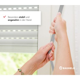 BAUHELD® 50 m Roller Shutter Belt, 14 mm 23 mm [Made in Germany] - Suitable for Roller Shutters on Doors and Windows [High Tear Resistance and UV Stability] - Roller Shutter Belt Roll in Grey, White, Beige