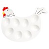 Hedume 2 Pack Deviled Egg Platter Tray, Ceramic Hen Modelling