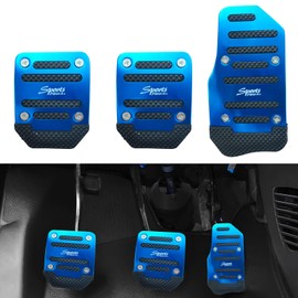 Flygun Pack-3 Car Non-Slip Pedal Pads Set, Accelerator Pedal Covers, Car Brake Pedal Protectors, Automobile Universal Replacement Accessories, for Most Cars, Trucks and Vans (Blue)