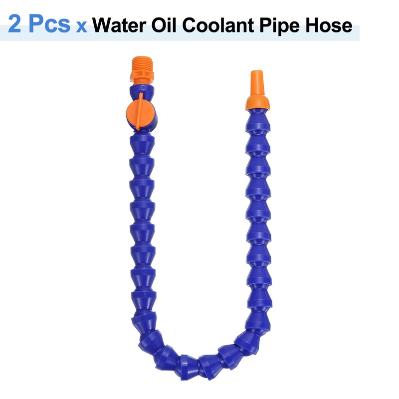 sourcing map 2Pcs G1/2" Thread Flexible Water Oil Coolant Pipe