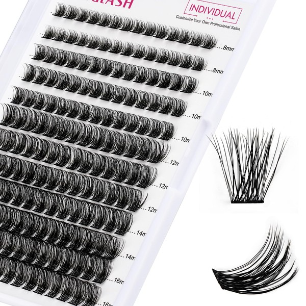 FADLASH Individual Cluster Lashes Extensions 168Pcs 40D 0.07 D Curl