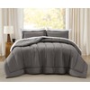 Brooklyn Loom Oversized Cotton Percale Grey King 3 Piece Comforter