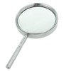 Sourcingmap Metal Frame Silver Tone Nonslip Grip 4X Magnifying Glass