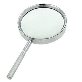 Sourcingmap Metal Frame Silver Tone Nonslip Grip 4X Magnifying Glass