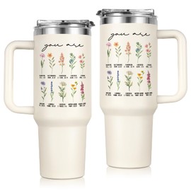 Afterprints Christian Gifts for Women, 40oz Stainless Steel Tumbler with Handle & Straw - Inspirational Bible Verses, Double Wall Insulated Cup, Birthday Religious Gifts for Friends Sister