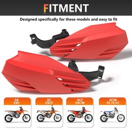 USTPO Motorcycle Handguards 7/8" and 1 1/8" Hand Guard Universal for EXC EXCF SX SXF SXS MXC MX XC XCW XCF XCFW Dirt Pit Bike ATV Enduro Motocross Red