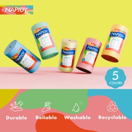 Napjoy Microfiber Cleaning Cloth Roll, Easy Tear Away Reusable Paper Towels, 75 Pack Ultra Soft Micro Fiber Dish Cloths for Kitchen, Housekeeping, Window, Car, Garden, Bathroom, 11.8" x 11.8", Blue