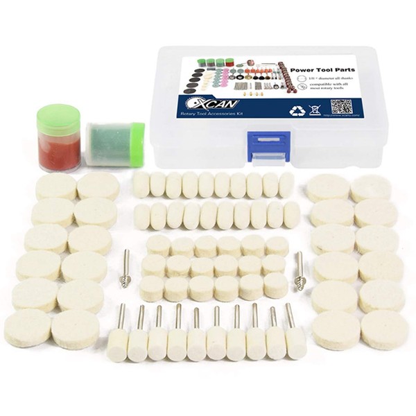 76 PCS Wool Felt Polishing Pad Kit Grinding Head Buffing