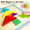 BEESTECH Wooden Tangram Puzzle Book, Travel Games for Kids in