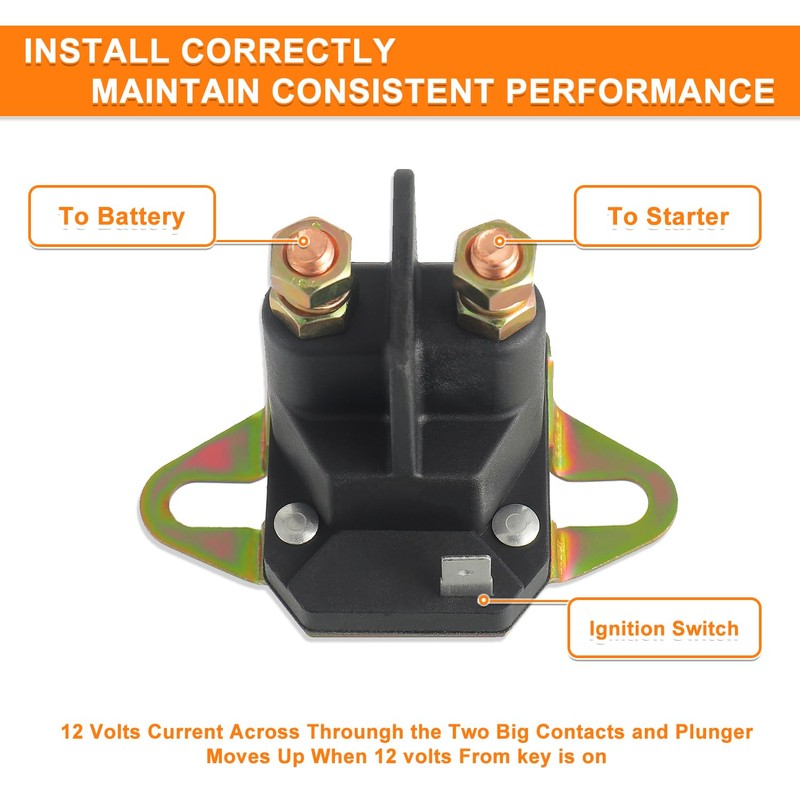 HUAREW 435-700 12V Starter Solenoid Relay Switch Replacement 3 Terminals