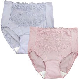 Women's Incontinence Shorts, Set of 2, Incontinence Pants, Light Incontinence, Absorbent Shorts, 0.7 fl oz (20 cc), Women's (Lavender, L)