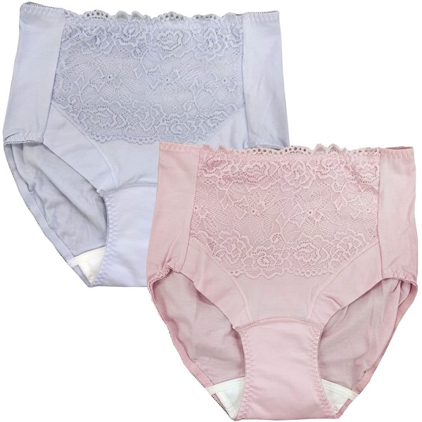 Women's Incontinence Shorts, Set of 2, Incontinence Pants, Light Incontinence, Absorbent Shorts, 0.7 fl oz (20 cc), Women's (Lavender, L)