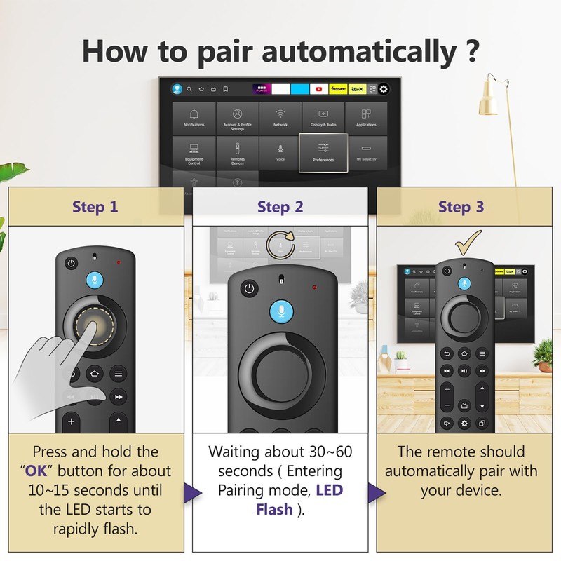 Replacement Voice Remote for Smart TV Stick 4K,Cube,for 3rd Smart